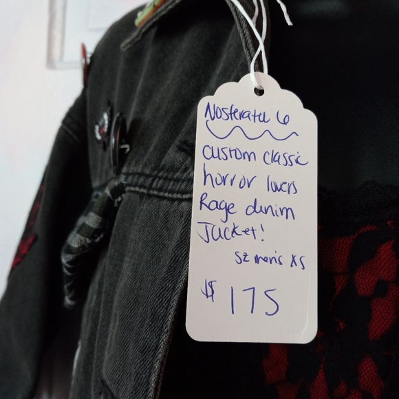Nosferatu 6- custom RAGE Classic Horror lovers OOAK jacket! STOLEN! - Picture 8 of 16